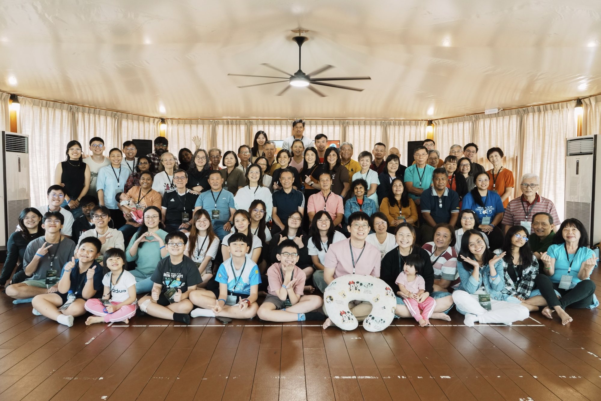 The Puchong Tabernacle Assembly church family, gathered together at camp